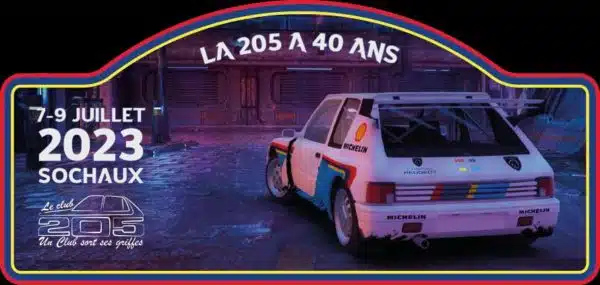 Plaque Souvenir 40 ans Peugeot 205